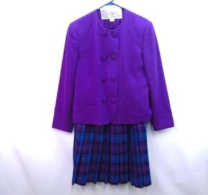 Vintage 90's Pendleton 3pc Skirt Suit 14 Petite Purple Wool Blazer Skirt USA